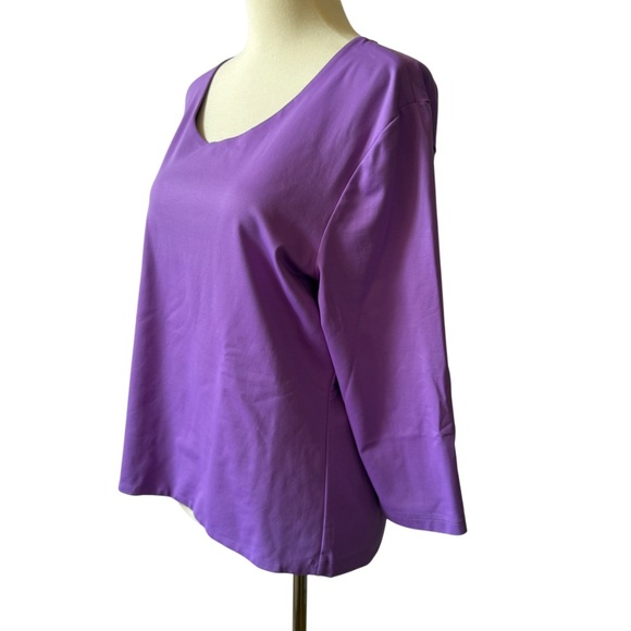LBH TOP 3/4 SLEEVE NYLON SPANDEX LIGHTWEIGHT CASUAL STRETCHY SLEEK VERSATILE XL - Picture 4 of 11